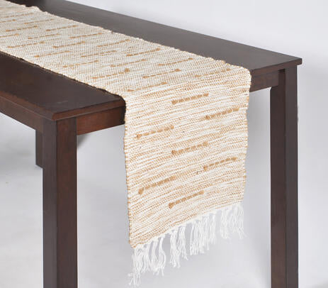 Earthy cotton table runner full view