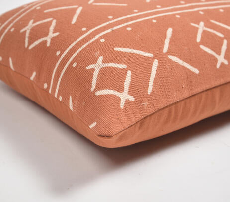 Tribal monochrome lumbar cushion cover detail of cotton