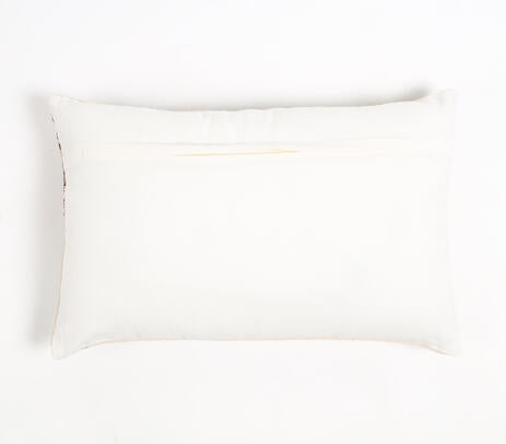Botanical lumbar cushion cover styled on a sofa