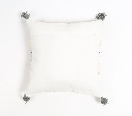 Bold maximal cushion cover detail of cotton weave