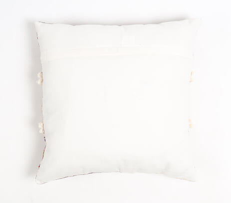 Block printed striped cushion cover concealed zip detail