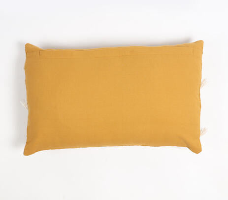 Monotone lumbar cushion cover paired with other cushions