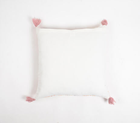 Velvet floral cushion cover full back view