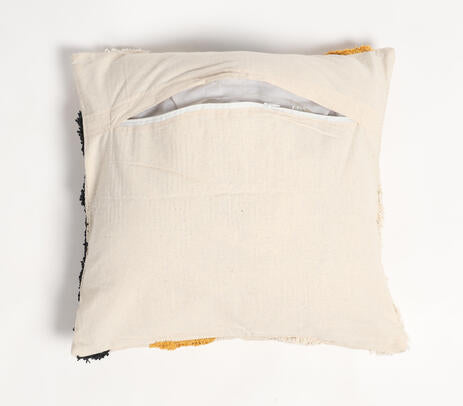 Tufted Multicolor Abstract Cushion Cover – Handwoven Cotton Cushion Cover