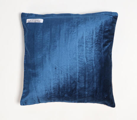 Embroidered velvet cushion cover detail of velvet pile