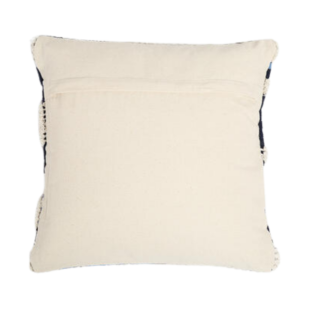 Woven Aqua Cushion Cover with Tufts – Handwoven Cotton Cushion Cover with Chunky Tufts