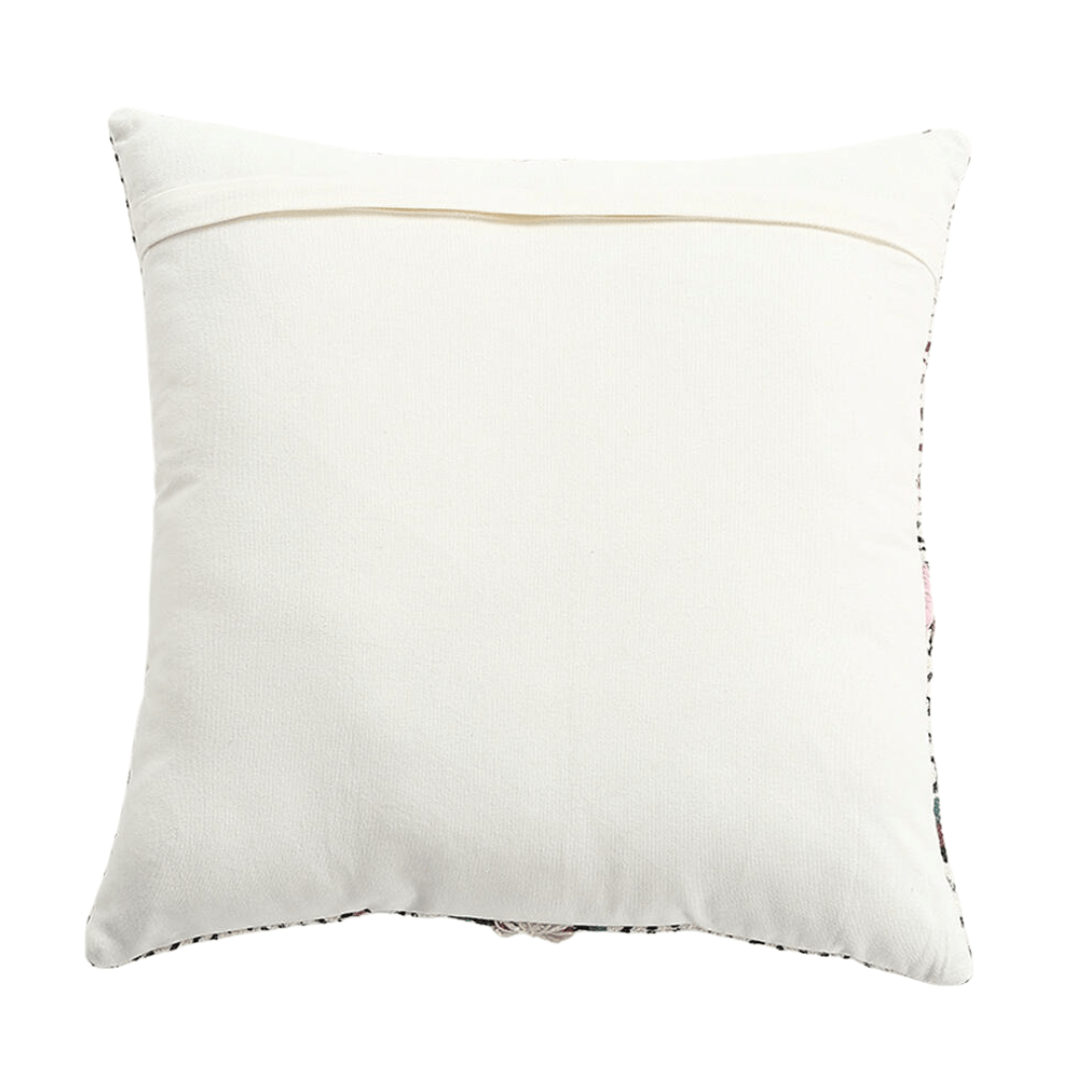Textured geometric cushion cover close-up detail