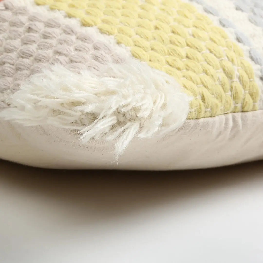 Wool cushion cover close-up detail