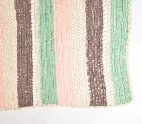 Earthy crochet throw full view