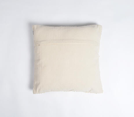 Geometric woven cushion cover full back view
