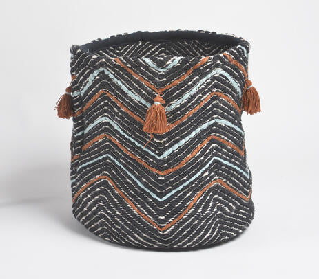 Zigzag cotton basket angled product shot