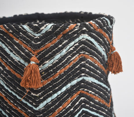 Zigzag cotton basket side view
