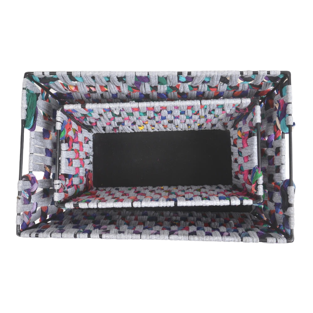 Cotton cord baskets side view