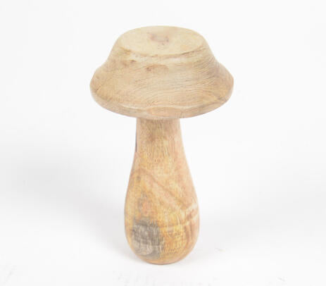 Wooden mushroom decor back view