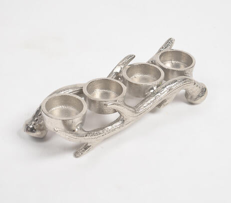 Reindeer antler iron tealight holder angled shot