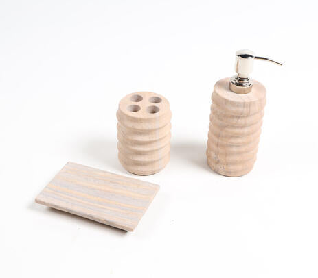 Sandstone bath accessories set all three pieces product photo