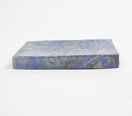 Textured stone soap dish close-up of handcut surface