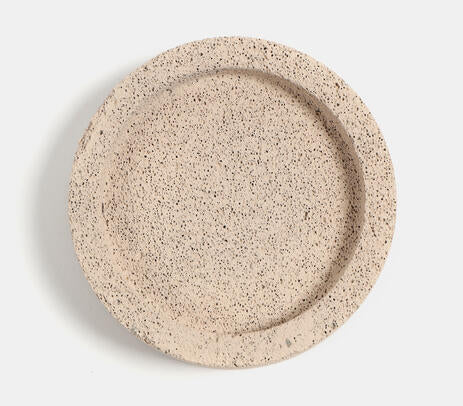 Recycled concrete soap dish flat lay close-up of texture