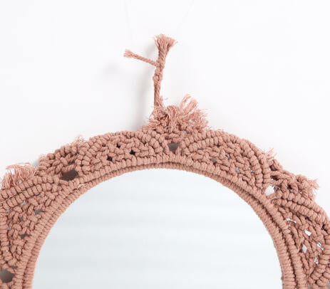 Terra macrame mirror lifestyle shot