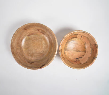 Mango wood salad bowls full set view