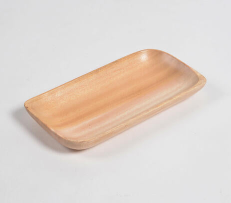 Neem wood platter detail close-up