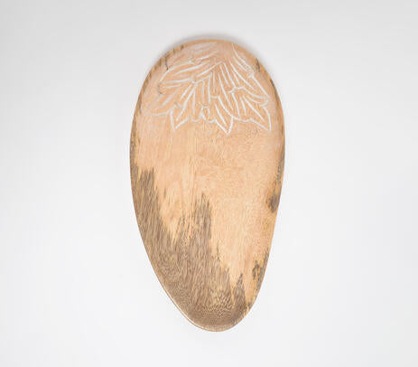 Mango wood serving platter full view