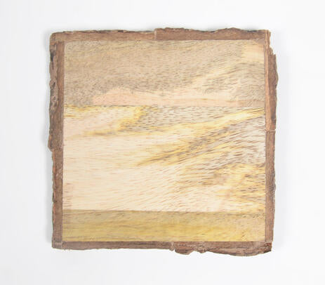 Wooden bark coasters full set view