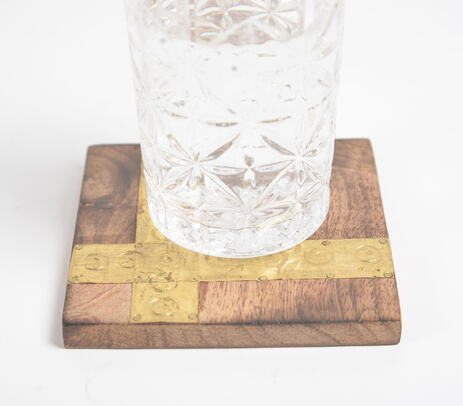 Burnt wood coasters full set view