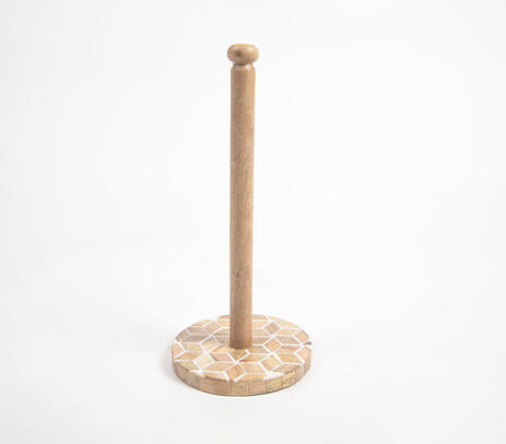 Wooden tissue holder full view
