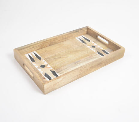 Handcut mango wood tray back side