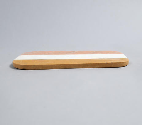 Striped marble cheeseboard full view