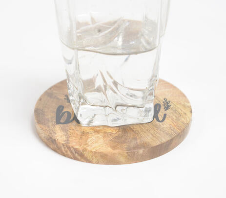 Mango wood coasters full set view