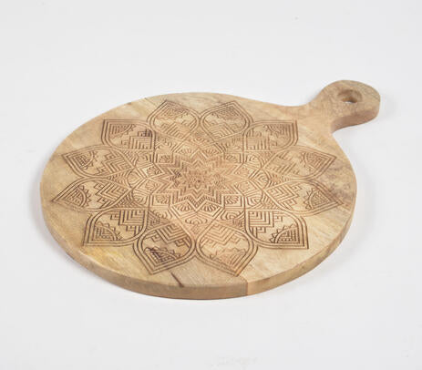 Engraved chopping board back side