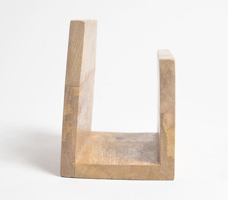 Mango wood napkin holder paired with tableware