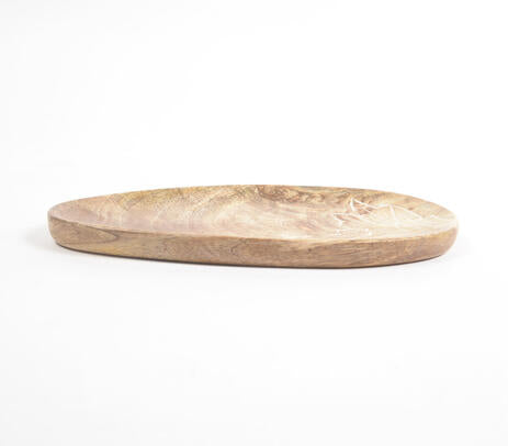 Abstract mango wood platter back side