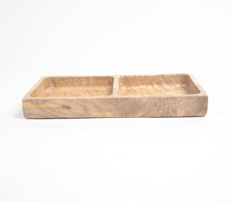 Raw mango wood tray back side