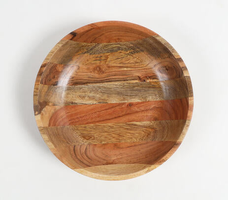 Mixed wood bowl base detail