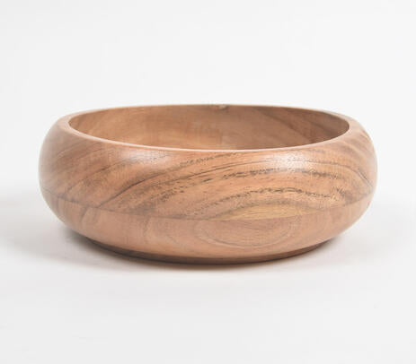 Acacia serving bowl full view