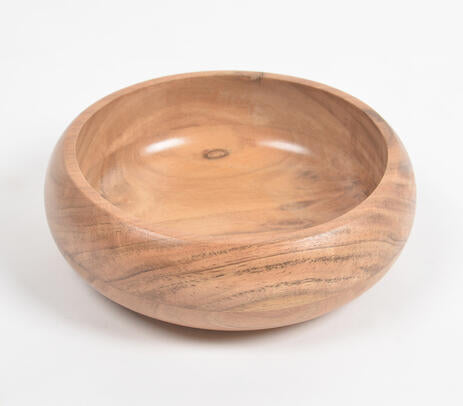 Acacia serving bowl base detail