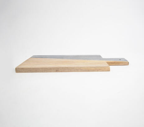 Wood and marble chopping board back side