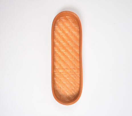 Bamboo serving tray full view