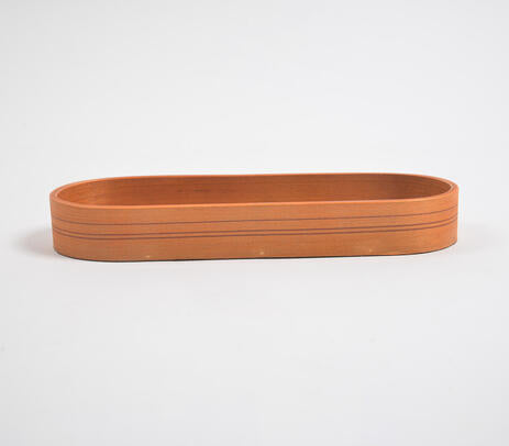 Bamboo serving tray side view