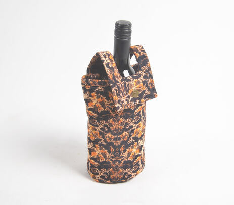 Floral jungle wine bag full view