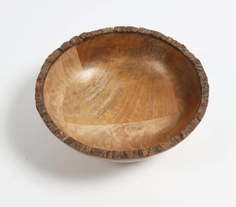 Wooden snack bowl full view