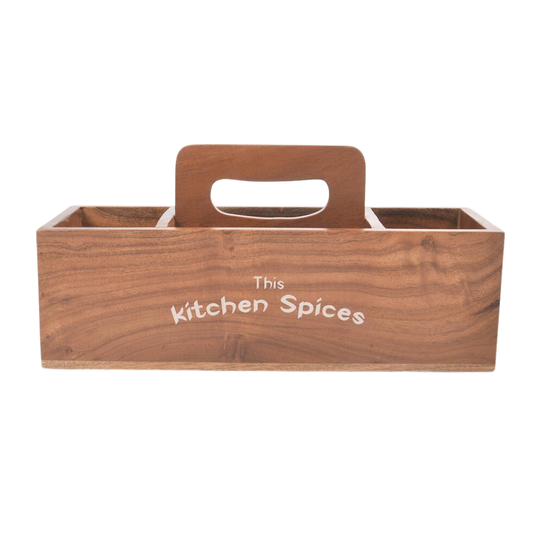 Wooden cutlery holder grain detail