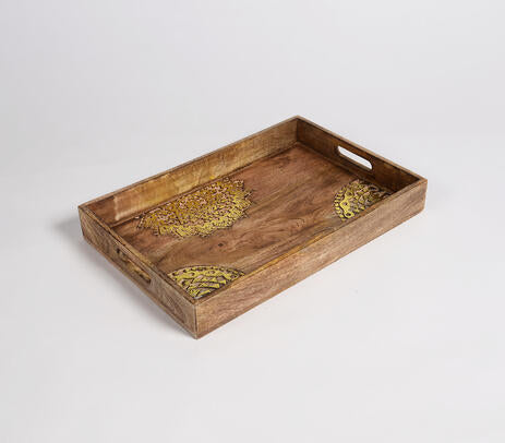 Wooden serving trays set side view