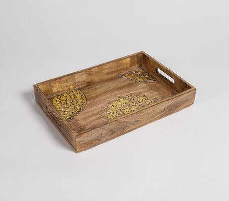 Wooden serving trays set full view