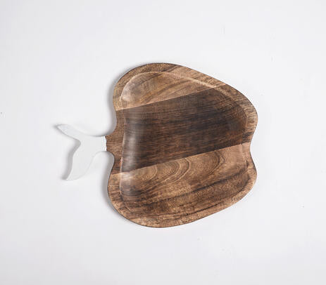 Mango wood apple tray side view