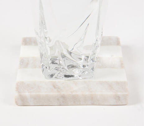 Striped marble coasters full set view