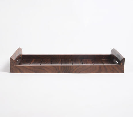 Rosewood serving tray detail close-up